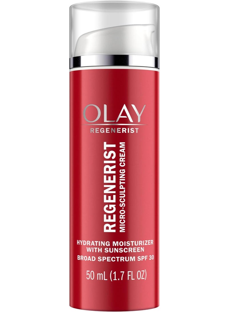 Olay Regenerist Micro-Sculpting Cream Face Moisturizer with Sunscreen SPF 30 Broad Spectrum 1.7 Fl Oz, Serum + SPF 30 - Image 1